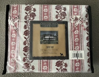 BEEKMAN 1802 Farmhouse Duvet Cover Set Full / Queen DARBY NEW  - Image 1 of 4