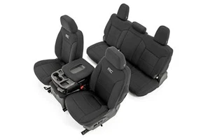 Rough Country Front Seat Covers-Black 19-24 Silverado/Sierra Crew 91036 - Picture 1 of 5