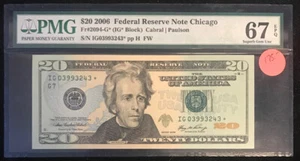 2006 $20 Fed Reserve Note-Chicago Fr.2094G *IG Block* PMG67 EPQ (MM:49) - Picture 1 of 4