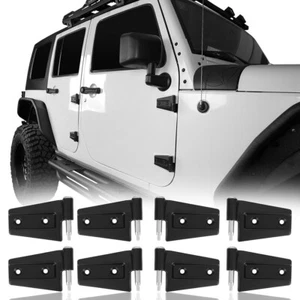 8Pcs Left & Right Replacement Steel Door Hinges Fit 2007-2018 Jeep Wrangler JK - Picture 1 of 12