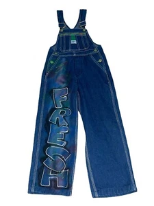 Vtg Liberty Bib Overalls Denim Custom Youth Boys Girls 8 Fresh 1990s - Picture 1 of 5