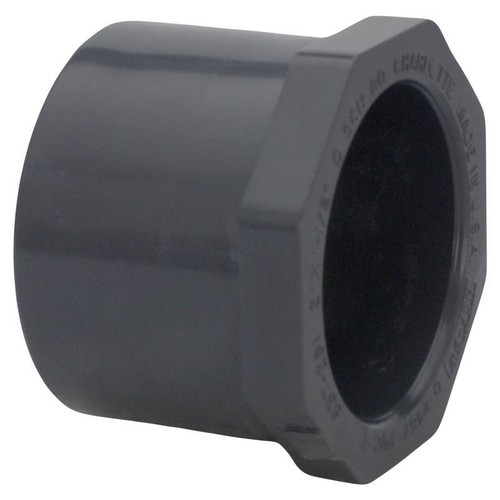 Charlotte Pipe PVC 08107 2800 Sch 80 PVC Bushing 11/2 Spigotx1 Socket