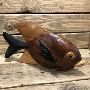 Hand Carved Wooden Fish Figure, 9” Tabletop - Picture 1 of 8
