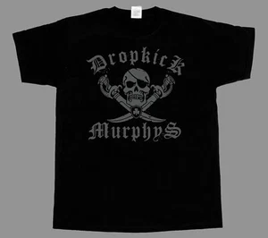 DROPKICK MURPHYS JOLLY ROGER SHORT - LONG SLEEVE NEW BLACK T-SHIRT 3 4 5XL - Picture 1 of 3
