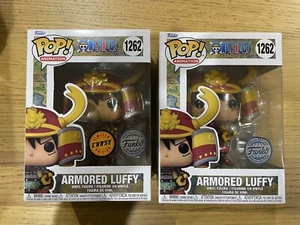 Animation One Piece Armored Luffy Common And Chase Set Funko Pop Vinyl - Picture 1 of 6