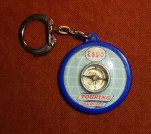 Porte-clés ESSO TOURING SERVICE AVEC BOUSSOLE indiquant le NORD GLOBE TERRESTRE - Picture 1 of 2