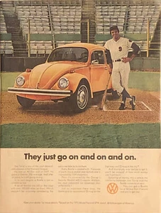 1975 Volkswagen Beetle VTG 1970s 70s PRINT AD Joe Torre MLB Baseball VW Bug - Picture 1 of 5
