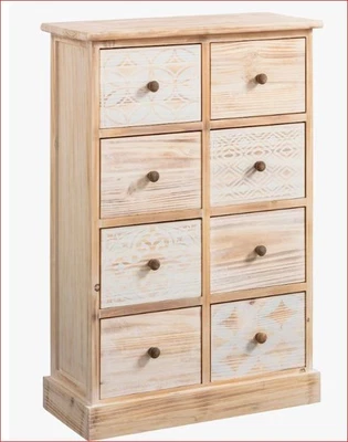 Kommode braun 54x80x25cm Heine 8 Schubladen natur/weiß UVP:269€ 16.9 - Bild 1 von 3