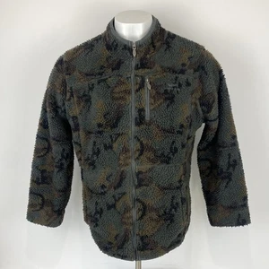 Weird Fish Camo Fleece Jacket Fluffy Zip Up Green Camouflage Size XL Mens - Picture 1 of 13