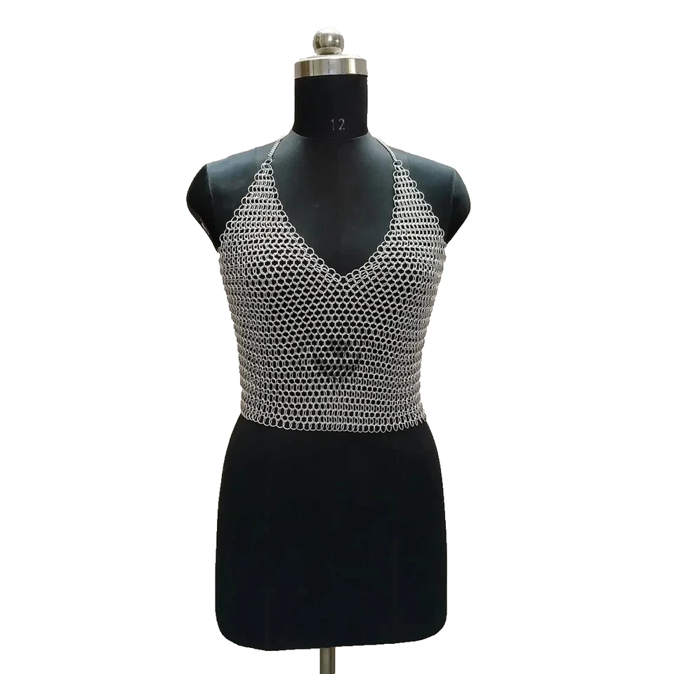 Vestido de cota de malla Larp y cosplay de acero anillo a tope de 10 mm, venta Black Friday Foto 1 de 4