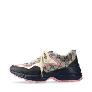 Gucci Righton PVC & leather Sneakers EU38 Ladies' Multicolor GG Supreme Box Ther - Picture 1 of 11