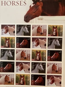 5891-95 MNH Sheet of 20 First Class Forever stamps honoring Horses - Picture 1 of 1