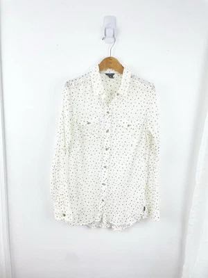 Blusa Top Mujer Eddie Bauer MT Blanca Floral Manga Larga Mediana Alta Foto 1 de 4