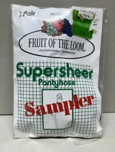 VTG Fruit of the Loom Super sheer  Pantyhose Beige Average/Tall - Picture 1 of 4