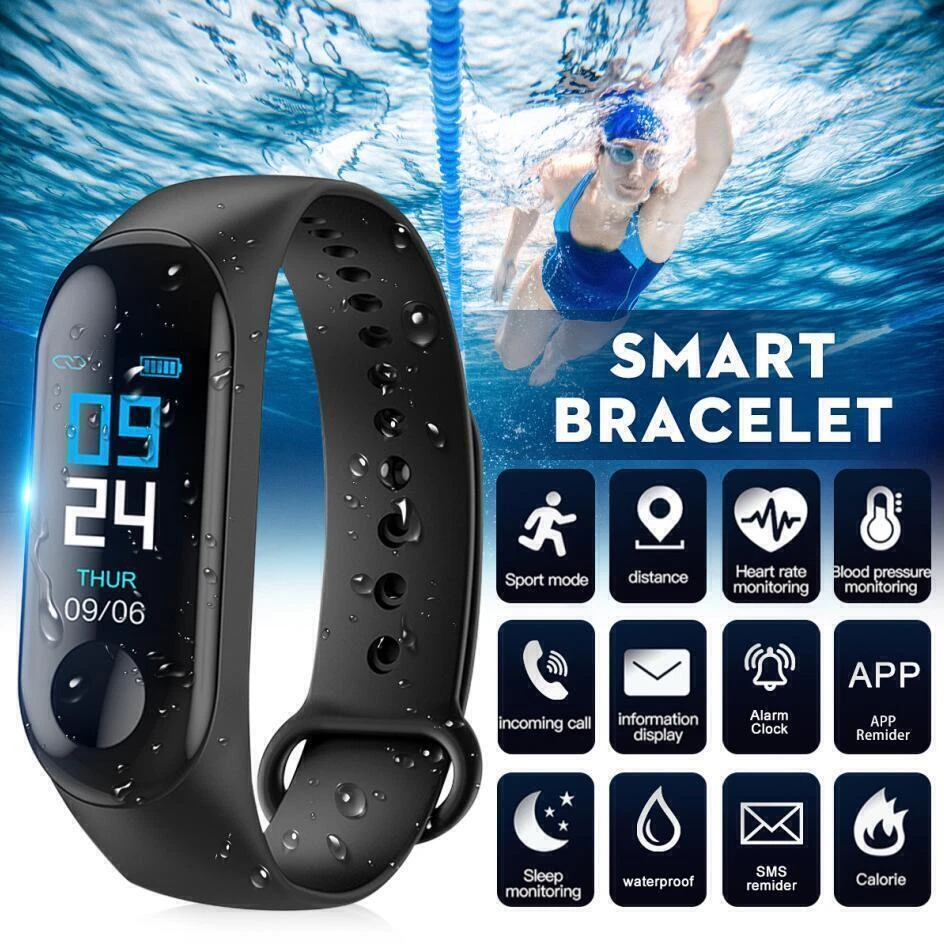 M3 Smart Watch Heart Rate Monitor Blood Pressure Smart Bracelet for Sport - Image 1 of 4