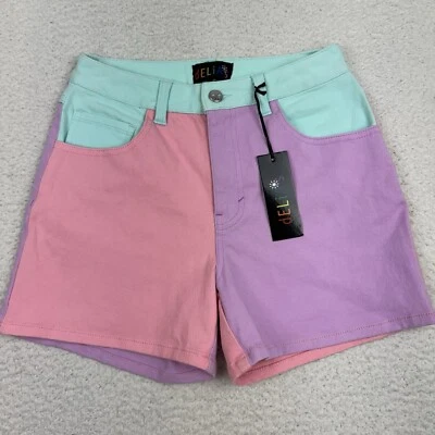 Delia's Shorts women’s Small Color block 26” Cotton Spandex 4” NWT - Image 1 of 4