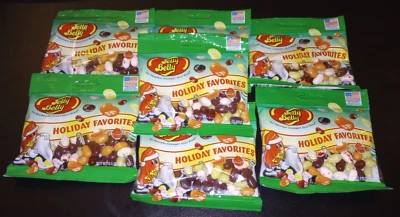 JELLY BELLY JELLY BEANS 3.5 OZ BAG X  7 PUMPKIN PIE~EGG NOG~CHOCOLATE~CANDY CANE - Image 1 of 4