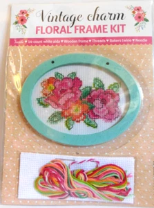 Vintage Charm Floral Frame Kit Cross Stitch Kit Embroidery Sewing Thread Craft - Picture 1 of 1