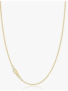 Jewlpire Solid 18k Gold Over 925 Sterling Silver Chain Necklace for Women, 18 in - Picture 1 of 2