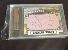 2011 FAMOUS FABRICS INK SPENCER TRACY CUT AUTO 1/1 HOORAY FOR HOLLYWOOD RARE