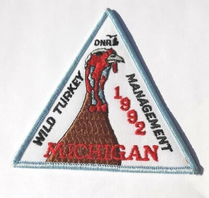 1992 Michigan MI Wild Turkey Management DNR 4" Conservation Hunting Patch - Picture 1 of 2