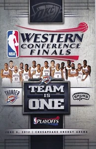 San Antonio Spurs vs Oklahoma City Thunder 2012 NBA Playoffs WCF Program 6/6/12 - Picture 1 of 1