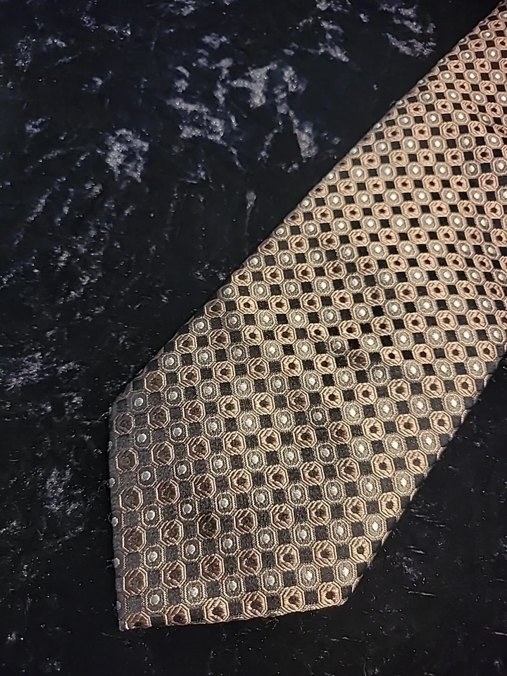 Traje Camisa Vintage Campis Moda Para Hombres Cuello Corbata Marrón Blanco Lunares 64" L Foto 1 de 4