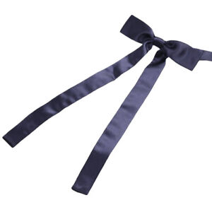 Women Ladies Girl Solid Satin Long Bow Tie Adjustable Necktie Tie Wedding Party