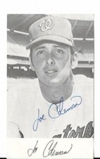 JOE COLEMAN WASHINGTON SENATORS SIGNED AUTOGRAPHED 3X5 PHOTO CARD W/COA