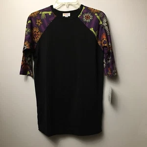 LuLaRoe Halloween Kids Sloan 14 Purple Skeleton Print Sleeve Black Body  - Picture 1 of 4