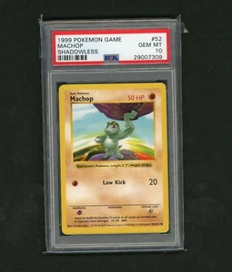 Pokemon Base Set 1999 Shadowless PSA 10 Gem Mint Machop 52/102 - Picture 1 of 2