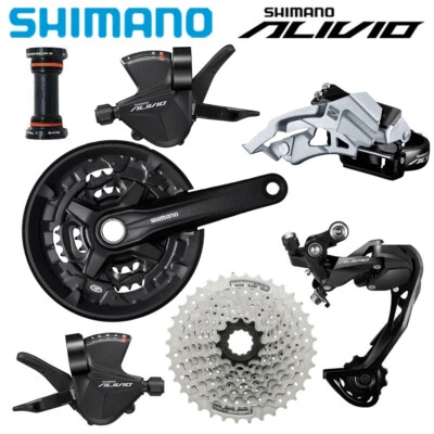 Shimano ALIVIO M3100 3x9 Speed Groupset MT210 Crankset HG200 Cassette Rerailleur - Image 1 of 4