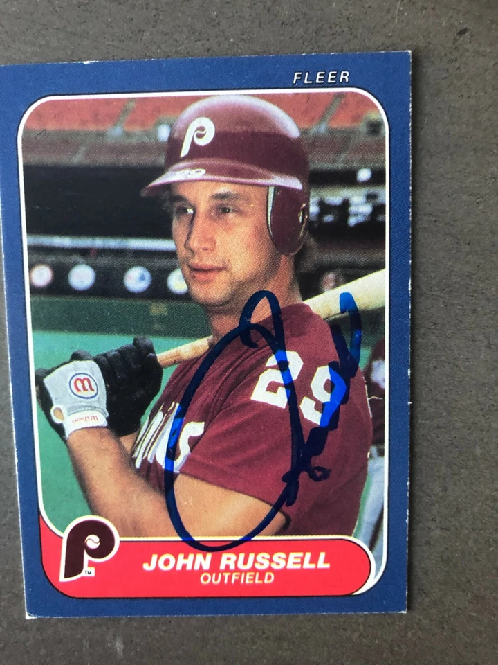 Philadelphia Phillies JOHN RUSSELL autographed 1986 Fleer - Image 1 of 1