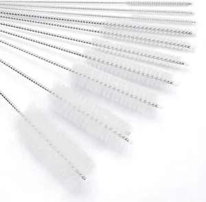 10 PCS White 8" Nylon Tube Brush Set Cleaner Narrow Neck Bottles Cups W/ Hook - Picture 1 of 7