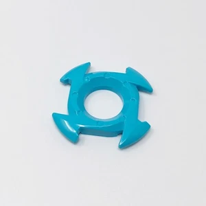 98341 LEGO Ring 4x4 w/ 2x2 Hole 4 Arrow Ends Ninjago Spinner Crown MEDIUM AZURE - Picture 1 of 1