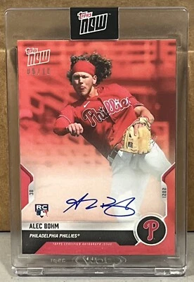2021 TOPPS NOW Opening Day #OD-276D ALEC BOHM PHILLIES ROOKIE RED AUTO 5/10 - Image 1 of 4