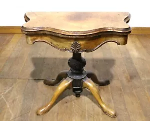 Antique Victorian turn over top pedestal console table - tea table - games table - Picture 1 of 20