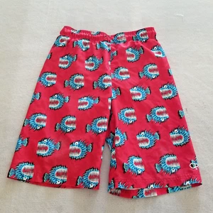OP Ocean Pacific Youth Swim Trunks Board Shorts Piranha Size Youth XXL 18 Vtg - Picture 1 of 6