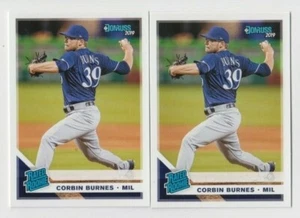 (2) Corbin Burnes 2019 DONRUSS RATED ROOKIE LOT #33 MILWAUKEE BREWERS - Picture 1 of 1