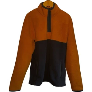 Sonoma 1/4 Zip SuperSoft Artic Fleece Pullover Mens Small Navy/Copper NWT $50 - Picture 1 of 16