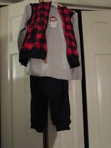 Just One You by Carters Jungen 3-teiliges Outfit Shirt Hose & Hoodie Weste 5T - Bild 1 von 5