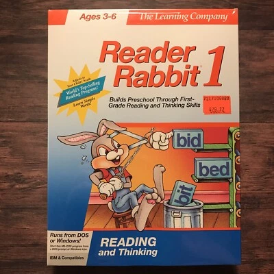 Reader Rabbit 1 The Learning Company Big Box Vintage PC Game NEW! DOS & WIN - Image 1 of 4