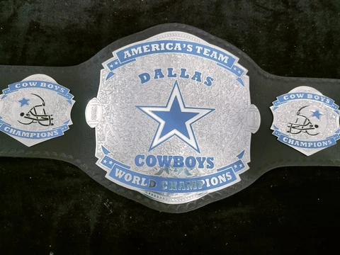 NEW America’s Team Dallas Cow Boys World Championships Belt Adult Size 2mm ZINC Cover