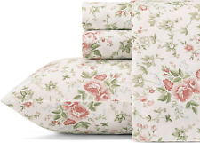 Laura Ashley Home - Queen Sheets, Soft Sateen Cotton Bedding Set - Sleek, & Home