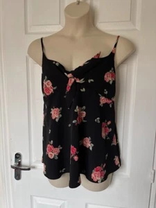 New Look Size 12 Black Floral Strappy Maternity Cami - Picture 1 of 5