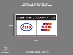 Peugeot & Citroen Esso / Total Motorraum Aufkleber - Bild 1 von 1