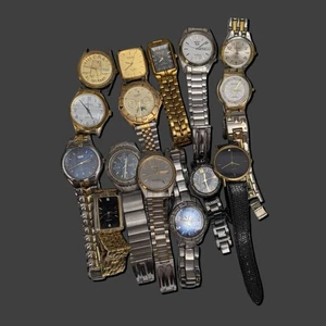 15 zufällige Uhren Lot ungeprüft Seiko Helbros Genf gemischte Stile - Bild 1 von 9