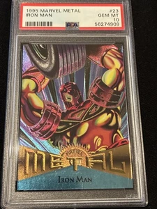 1995 Marvel Metal - #23 Iron Man - PSA 10 GEM MINT - Picture 1 of 2