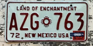 Old 72 NM. Vintage 1972 New Mexico license Plate 1974 Recreational Vehicle Tag - Picture 1 of 2