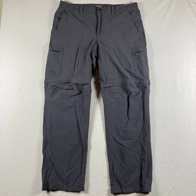 LL Bean Cresta Convertible Cargo Pants Mens 38x34 Gray Stretch Nylon Hiking - Image 1 of 4